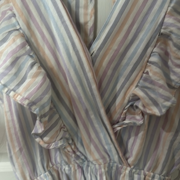 Vintage Havana Pink and Blue Ruffle romper size large - Picture 4 of 5